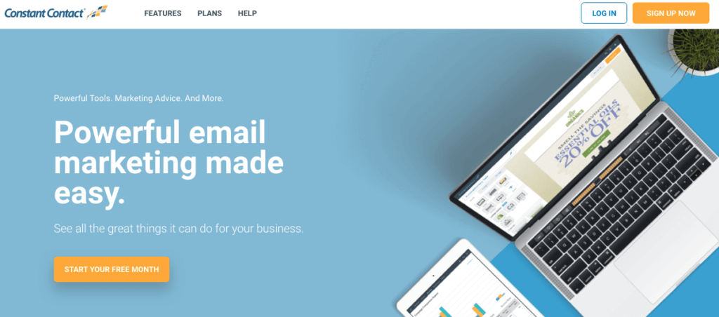 Email Marketing: 6 outils pour toucher efficacement sa cible Constant Contact 1024x452 - Email Marketing: 6 outils pour toucher efficacement sa cible