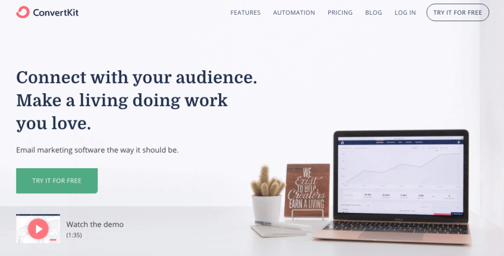 Email Marketing: 6 outils pour toucher efficacement sa cible ConvertKit 1024x522 - Email Marketing: 6 outils pour toucher efficacement sa cible